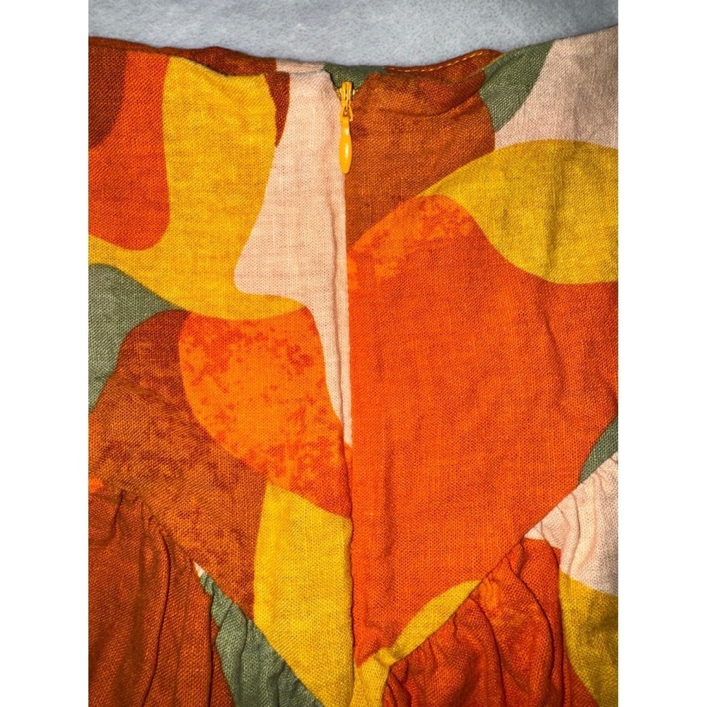 Mini Skirt in Orange Abstract Print - Picture 10 of 10